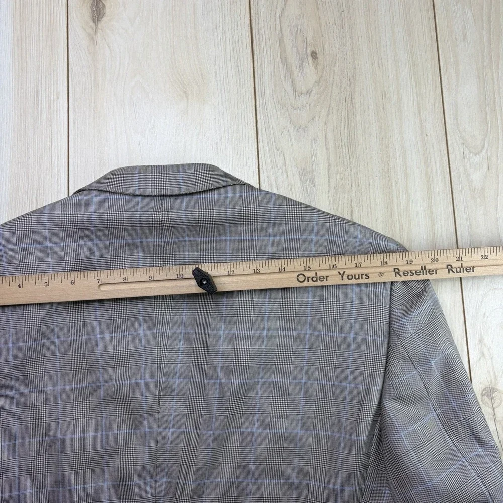 Ermenegildo Zegna 15 MILMIL 15 SILK  Wool Windowpane Plaid Blazer Mens 42L